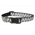 Sassy Dog Wear Sassy Dog Wear PUPPY PAWS-BLACK-WHT4-C Puppy Paws Dog Collar; Black & White - Large PUPPY PAWS-BLACK/WHT4-C